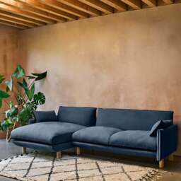 Cozy 4 Seater LH Chaise Sofa - Midnight Blue Velvet - thumbnail 2