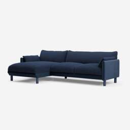 Cozy 4 Seater LH Chaise Sofa - Midnight Blue Velvet - thumbnail 1