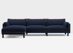 Cozy 5 Seater LH Chaise Sofa - Midnight Blue Velvet - thumbnail 2