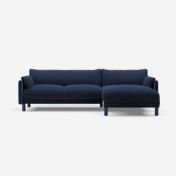 Cozy 4 Seater RH Chaise Sofa - Midnight Blue Velvet - thumbnail 3