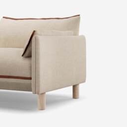 Cozy 1.5 Seater Chaise Sofa - Cream Textured Weave - thumbnail 2