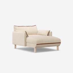 Cozy 1.5 Seater Chaise Sofa - Cream Textured Weave
