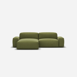 Float 3 Seater LH Chaise Sofa - Dark Green Velvet - thumbnail 3