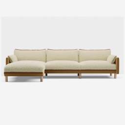 Cozy 5 Seater LH Chaise Sofa - Ochre Cotton - thumbnail 3