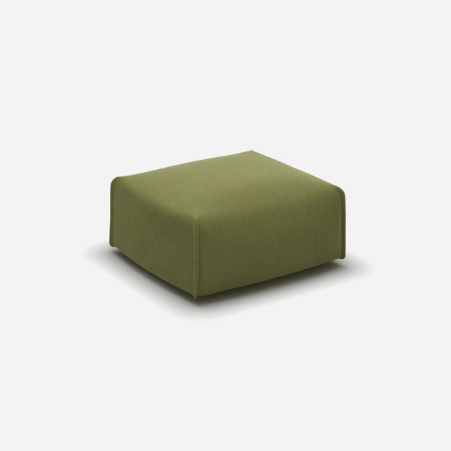 Float Square Ottoman - Dark Green Velvet - image 1