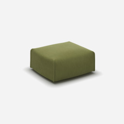 Float Square Ottoman - Dark Green Velvet - thumbnail 1