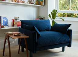 Cozy 2 Seater Sofa - Midnight Blue Velvet - thumbnail 7