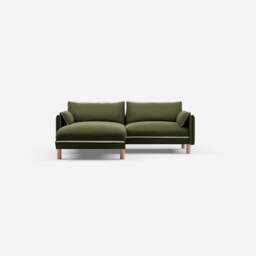 Cozy 3 Seater LH Chaise Sofa - Dark Green Velvet - thumbnail 4