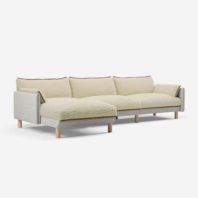 Cozy 5 Seater LH Chaise Sofa - Ecru Weave - image 1