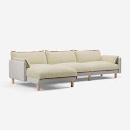 Cozy 5 Seater LH Chaise Sofa - Ecru Weave