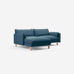 Cozy 3 Seater LH Chaise Sofa - Teal Velvet - thumbnail 1