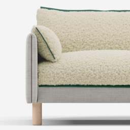 Cozy Cream Fleece Jacket - Green Trim