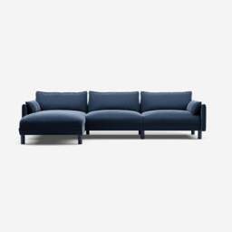 Cozy 5 Seater LH Chaise Sofa - Midnight Blue Velvet - thumbnail 4