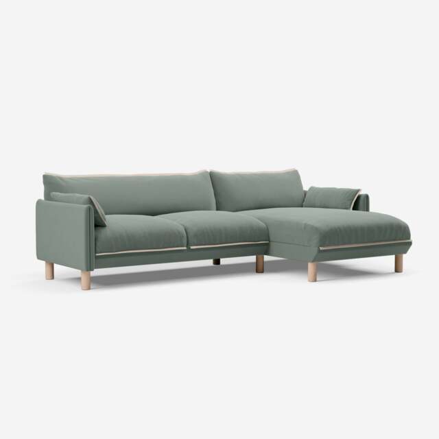 Cozy 4 Seater RH Chaise Sofa - Sage Cotton - image 1