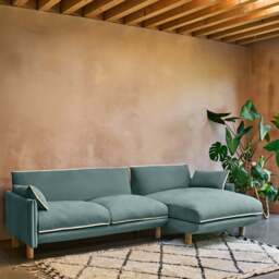Cozy 4 Seater RH Chaise Sofa - Sage Cotton - thumbnail 2
