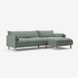 Cozy 4 Seater RH Chaise Sofa - Sage Cotton - thumbnail 1