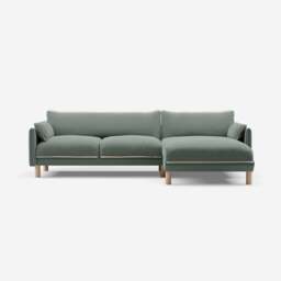 Cozy 4 Seater RH Chaise Sofa - Sage Cotton - thumbnail 4