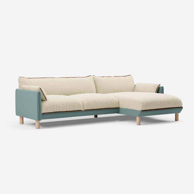 Cozy 4 Seater RH Chaise Sofa - Sage Cotton - image 1