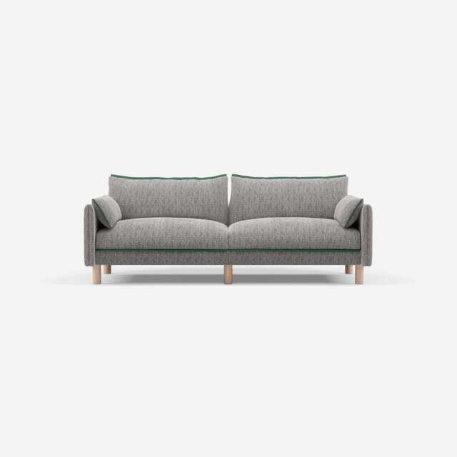 Cozy 3 Seater Sofa - Salt & Pepper Textured Weave - image 1