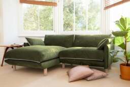 Cozy 4 Seater LH Chaise Sofa - Dark Green Velvet - thumbnail 8