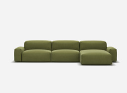Float 5 Seater RH Chaise Sofa - Dark Green Velvet - thumbnail 3