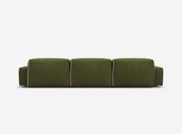 Float 5 Seater RH Chaise Sofa - Dark Green Velvet - thumbnail 4