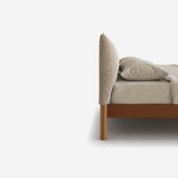 Cozy Bed - Super King - Tan Vegan Leather Frame - Ecru Boucle Headboard - thumbnail 3