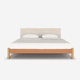 Cozy Bed - Super King - Tan Vegan Leather Frame - Ecru Boucle Headboard - thumbnail 4