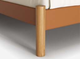 Cozy Bed - Super King - Tan Vegan Leather Frame - Ecru Boucle Headboard - thumbnail 6