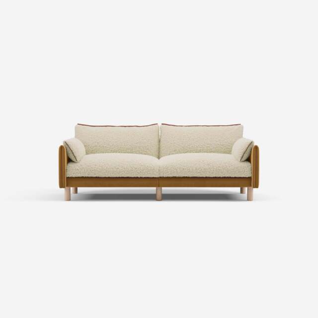 Cozy 3 Seater Sofa - Ochre Cotton - image 1