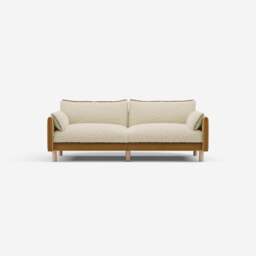 Cozy 3 Seater Sofa - Ochre Cotton - thumbnail 1
