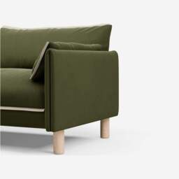 Cozy 4 Seater LH Chaise Sofa - Dark Green Velvet - thumbnail 3