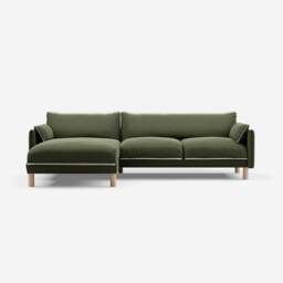 Cozy 4 Seater LH Chaise Sofa - Dark Green Velvet - thumbnail 4