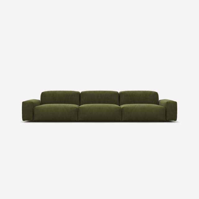 Float 5 Seater Sofa - Dark Green Velvet - image 1