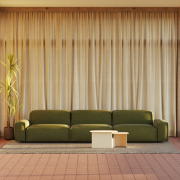 Float 5 Seater Sofa - Dark Green Velvet - thumbnail 2