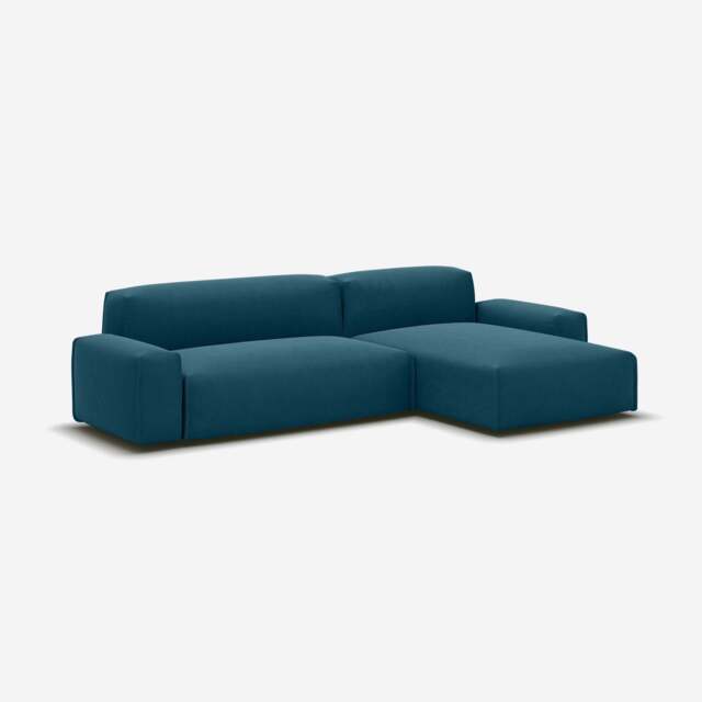 Float 4 Seater RH Chaise Sofa - Teal Velvet - image 1