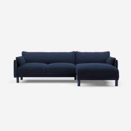Cozy 4 Seater RH Chaise Sofa - Navy Cotton - thumbnail 3