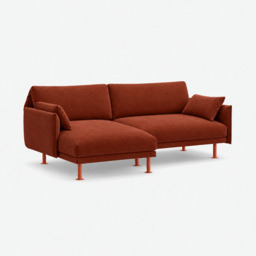 Rest 3 Seater LH Chaise Sofa - Rust Velvet - thumbnail 1