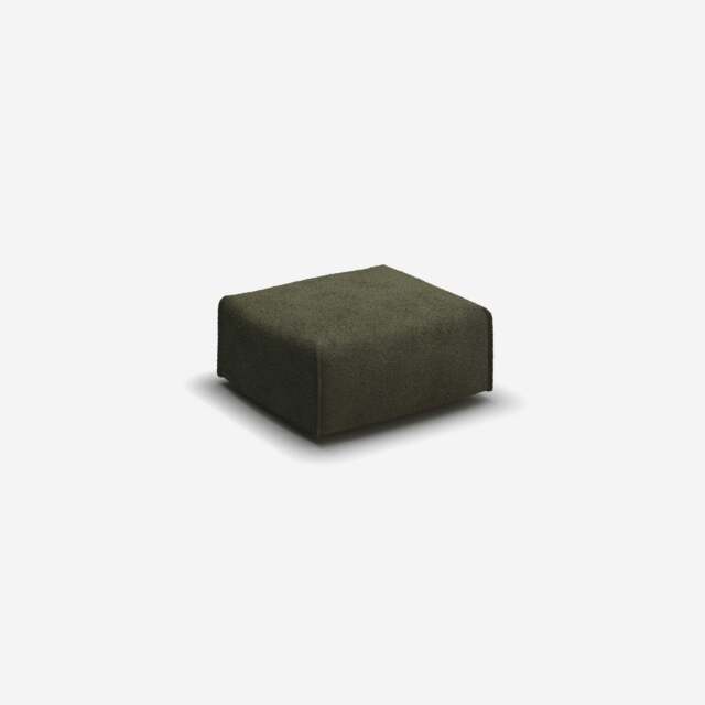 Float Square Ottoman - Green Boucle II - image 1