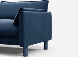 Cozy 5 Seater RH Chaise Sofa - Midnight Blue Velvet - thumbnail 3