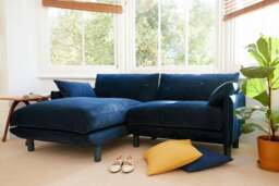 Cozy 5 Seater RH Chaise Sofa - Midnight Blue Velvet - thumbnail 7