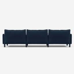 Cozy 5 Seater RH Chaise Sofa - Midnight Blue Velvet - thumbnail 5