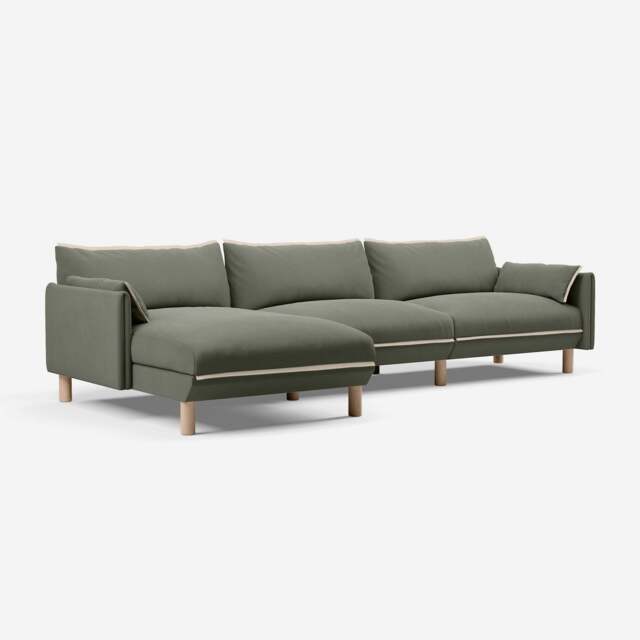 Cozy 5 Seater LH Chaise Sofa - Meadow Cotton - image 1