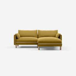 Cozy 3 Seater RH Chaise Sofa - Mustard Velvet - thumbnail 3