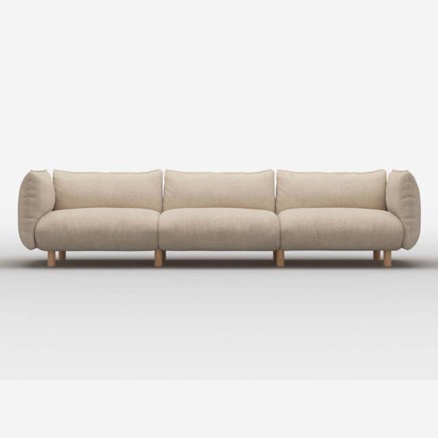 Pillow 5 Seater Sofa - Cream Textured Weave - image 1