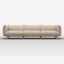 Pillow 5 Seater Sofa - Cream Textured Weave - thumbnail 1