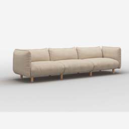 Pillow 5 Seater Sofa - Cream Textured Weave - thumbnail 3