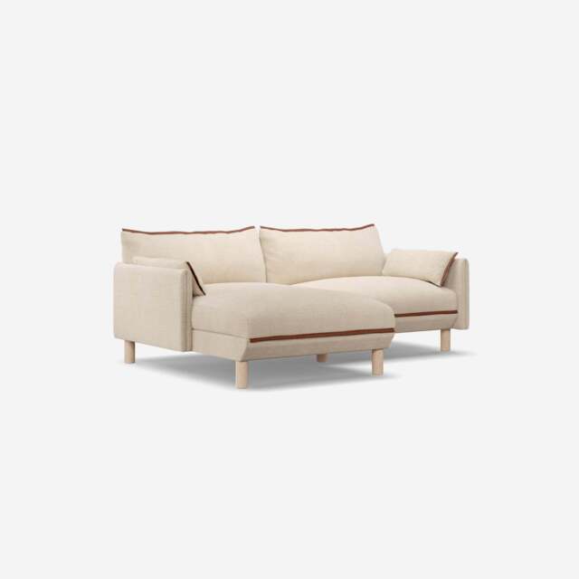 Cozy 3 Seater LH Chaise Sofa - Cream Textured Weave - image 1