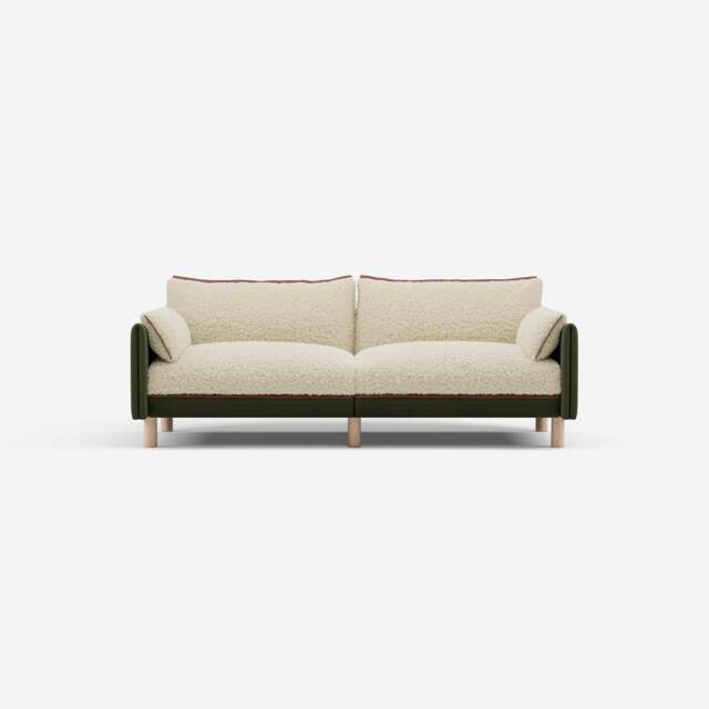 Cozy 3 Seater Sofa - Dark Green Velvet - image 1