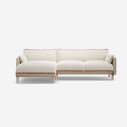 Cozy 4 Seater LH Chaise Sofa - Cream Textured Weave - thumbnail 3